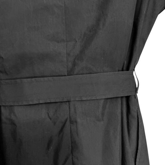 Eddie Bauer Black Cotton Single Breasted Belted Trench Jacket M Lightweight - Picture 8 of 10